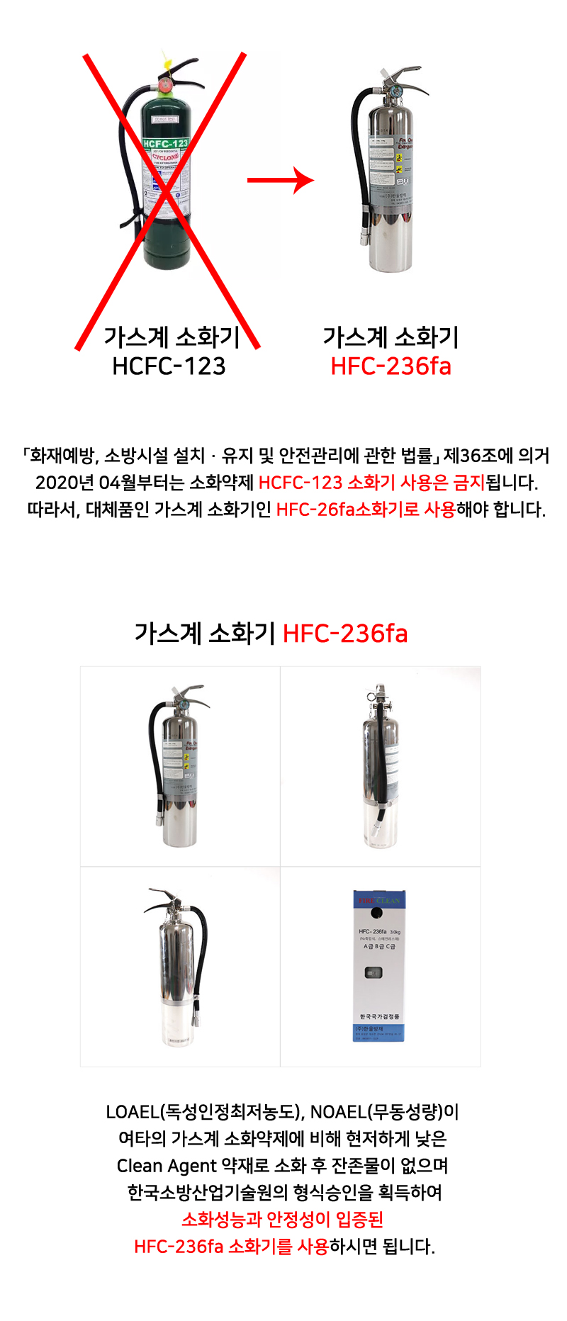 가스계 소화기 HFC-236fa 3.0kg 상세내용 이미지